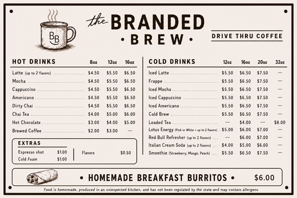 Menu photo 1 The Branded Brew Lusk, WY Menu photo 1 The Branded Brew Lusk, WY