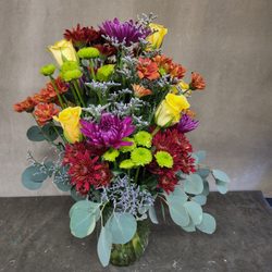 Flowers by Gillian - Fall arrangement with yellow roses