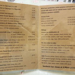 Sally's Tea House - Menu