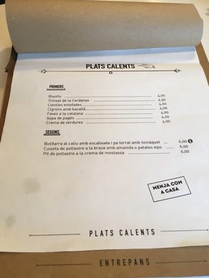 Menu photo 1 El Mos Barcelona, B