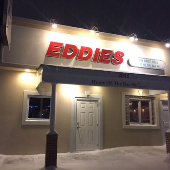 Eddie's Pizza - What a lovely, snowy night to pick up some food. - Pizza Near Me - New Hyde Park, New York