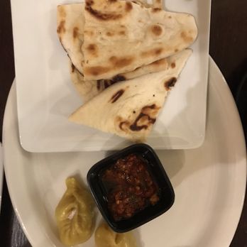 Mandala Restaurant - Naan bread with a couple of the chicken somos (by the time I remembered). - Japanese Near Me - Ojai, California