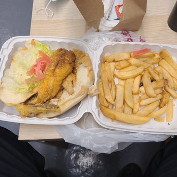 Amy Ruth's - Fried fish sandwich and fries... that beat up half tomato is soo appetizing - Southern Near Me - New York, New York Amy Ruth's - Fried fish sandwich and fries... that beat up half tomato is soo appetizing - Southern Near Me - New York, New York