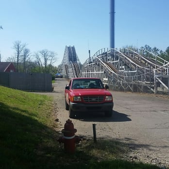 Racer - The Racer's outbound trip, loaded with plenty of small 'bunny hills' - Amusement Parks Near Me - Kings Mills, Ohio