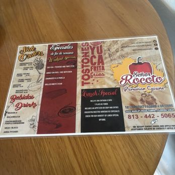 Señor Rocoto - Menú - Peruvian Near Me - Tampa, Florida Señor Rocoto - Menú - Peruvian Near Me - Tampa, Florida