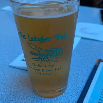 The Lobster Trap - White beer my favorite - Seafood Near Me - Avalon, California