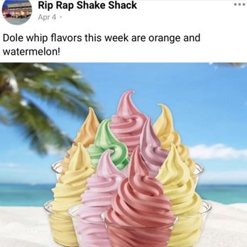 Rip Rap Shake Shack - Dole whip flavors change and are posted on Facebook - Ice Cream & Frozen Yogurt Near Me - Huber Heights, Ohio Rip Rap Shake Shack - Dole whip flavors change and are posted on Facebook - Ice Cream & Frozen Yogurt Near Me - Huber Heights, Ohio