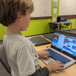 Code Ninjas - Zack coding his game