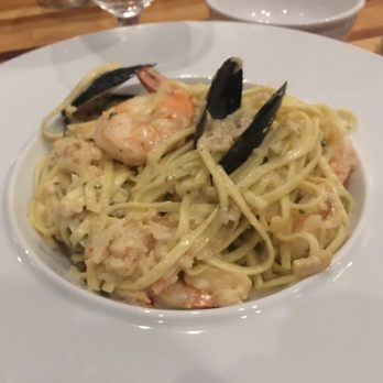 Mediterrano - Shellfish Linguine $28 - linguine, lobster, shrimp, muscles, clams, sun-dried tomatoes, lobster cream sauce, parsley - Mediterranean Near Me - Ann Arbor, Michigan
