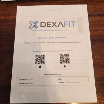 DexaFit Midtown Sac - My printed results - Sports Medicine Near Me - Sacramento, California