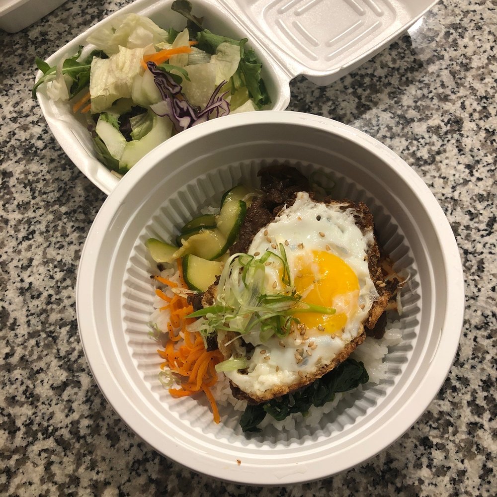 Zushi Bistro - Spicy Asian Bowl (Bibimbap) and salad - Sushi Bars Near Me - Virginia Beach, Virginia Zushi Bistro - Spicy Asian Bowl (Bibimbap) and salad - Sushi Bars Near Me - Virginia Beach, Virginia