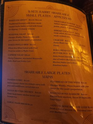 Menu photo 1 White Rabbit Cocktail Parlour Salisbury, NC Menu photo 1 White Rabbit Cocktail Parlour Salisbury, NC