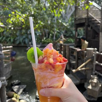 The Tropical Hideaway - Pineapple orange guava dole whip float - Ice Cream & Frozen Yogurt Near Me - Anaheim, California The Tropical Hideaway - Pineapple orange guava dole whip float - Ice Cream & Frozen Yogurt Near Me - Anaheim, California