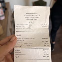 Mattress & Furniture Express - My recipe paid in full and was supposed to get it Friday and never received it that day