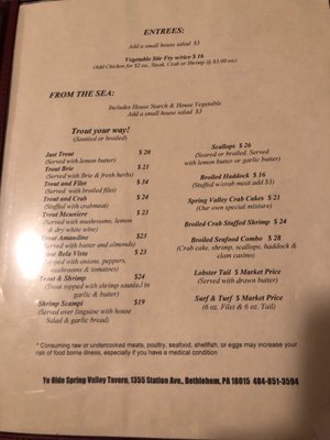 Menu photo 1 Ye Olde Spring Valley Tavern Bethlehem, PA Menu photo 1 Ye Olde Spring Valley Tavern Bethlehem, PA