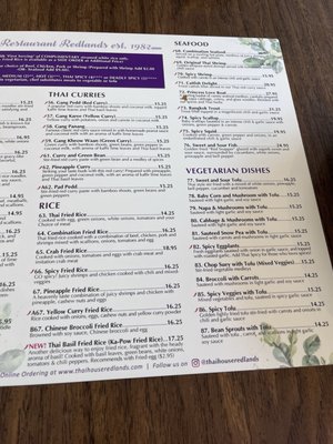 Menu photo 1 Thai House Restaurant Redlands, CA