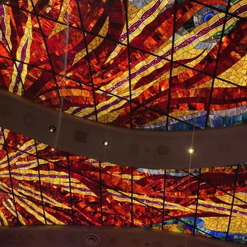 Oyster Bar - Gaudi Bar stained glass ceiling. Very cool! - Seafood Near Me - Henderson, Nevada Oyster Bar - Gaudi Bar stained glass ceiling. Very cool! - Seafood Near Me - Henderson, Nevada
