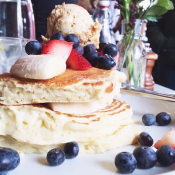 Five Leaves - Ricotta pancakes, so good! - New American Near Me - Brooklyn, New York Five Leaves - Ricotta pancakes, so good! - New American Near Me - Brooklyn, New York