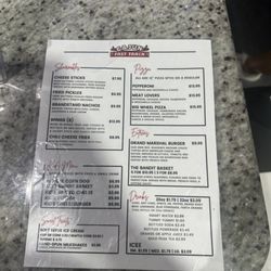 Cajun Fast Track - Food menu
