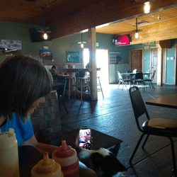 Loco Creek Grill - Wife and little girl Angelina, a Border Collie enjoying lunch.