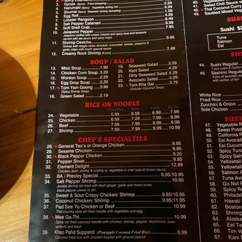Element Asia - Menu page 1 - Chinese Near Me - Oneida, Tennessee