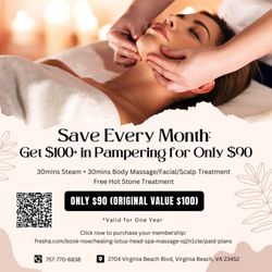 Healing Lotus Head Spa Massage - Save Every Month: Get $100+ in Pampering for Only $90
