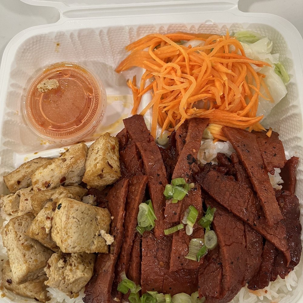 An Loi - Lunch special with double portion Grilled Beef and Lemongrass tofu. - Vietnamese Near Me - Columbia, Maryland An Loi - Lunch special with double portion Grilled Beef and Lemongrass tofu. - Vietnamese Near Me - Columbia, Maryland