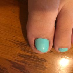 Hannah's Nail Salon - This is one toe, still inflamed. I won't gross you out with the one getting infected :( Pretty color, though...