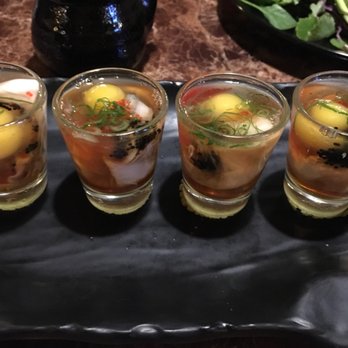 Sakura - Oyster shooters - very pretty but on the sweet side - Sushi Bars Near Me - Mililani, Hawaii Sakura - Oyster shooters - very pretty but on the sweet side - Sushi Bars Near Me - Mililani, Hawaii