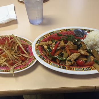 Hot Cafe - Papaya Salad and Spicy Chicken with Basel. - Thai Near Me - Atlanta, Georgia