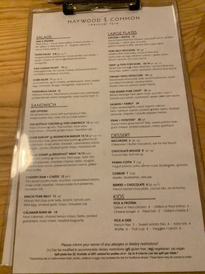 Menu photo 3 Haywood Common Asheville, NC