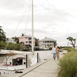 Treasure Coast Sailing Adventures - Margot sails out of Shepard Park for a private photo shoot in Stuart, Florida boat charter