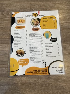 Menu photo 1 Monsta Ramen San Diego, CA Menu photo 1 Monsta Ramen San Diego, CA