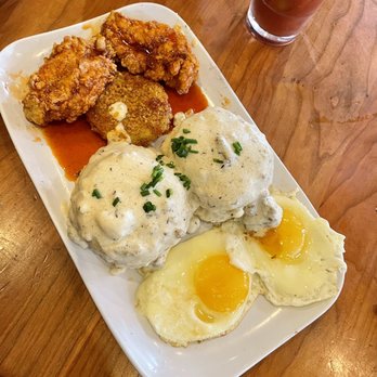 Ruby Slipper Central Business District - Biscuits with the least amount of sausage gravy I've ever seen. Undercooked eggs, sweet heat chicken - Breakfast & Brunch Near Me - New Orleans, Louisiana Ruby Slipper Central Business District - Biscuits with the least amount of sausage gravy I've ever seen. Undercooked eggs, sweet heat chicken - Breakfast & Brunch Near Me - New Orleans, Louisiana