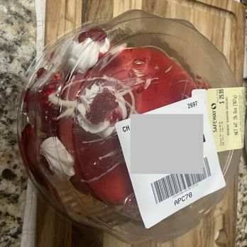 Safeway - How the cake I ordered delivered to me - with the toppings slid off to the side. - Grocery Near Me - Sacramento, California