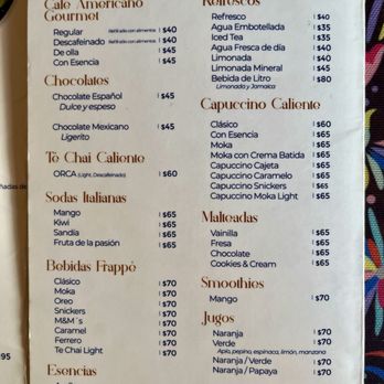 La Churrería De Santiago - Beverage menu - Coffee & Tea Near Me - Santiago, NLE