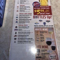 Bubba's 33 - draft and wine menu