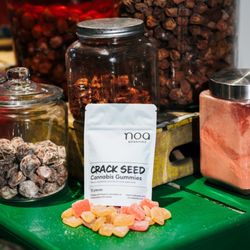 Noa Botanicals - Hand crafted cannabis gummies dusted in Li Hing Mui powder part of the Crack Seed Series at Noa Botanicals medical dispensary in Hawai'i