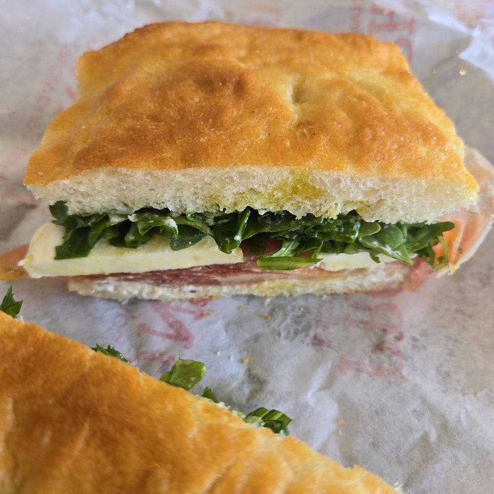 Pronto Italian Sandwiches - The Pacino with Prosciutto, fresh Mozzarella, Arugula, Truffle Pecorino Cream. So darn good. - Italian Near Me - Des Plaines, Illinois Pronto Italian Sandwiches - The Pacino with Prosciutto, fresh Mozzarella, Arugula, Truffle Pecorino Cream. So darn good. - Italian Near Me - Des Plaines, Illinois