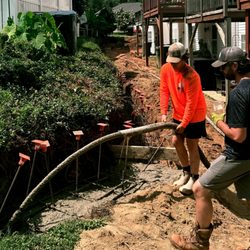 Phipps Masonry - Concrete footing installation for retaining wall