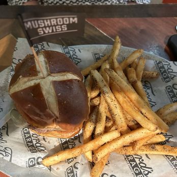 Ford's Garage Florence - Mushroom Swiss Burger - Burgers Near Me - Florence, Kentucky Ford's Garage Florence - Mushroom Swiss Burger - Burgers Near Me - Florence, Kentucky