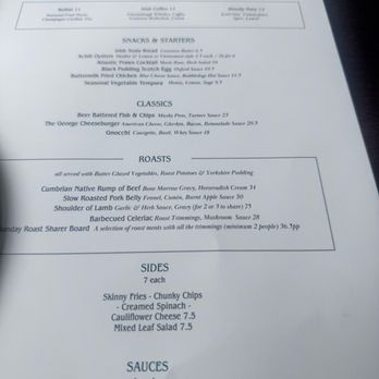 The George - Menu - Pubs Near Me - London, XGL