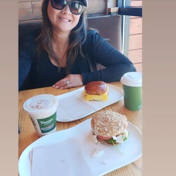 Panera Bread - The breakfast with egg white and avo and my mom and her breakfast. And a Madagascar iced coffee yum. - Salad Near Me - Maple Valley, Washington