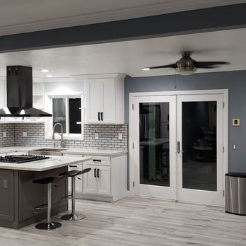 SPFX Kitchen Cabinets & Bath - Open concept, we added new porcelain tile french doors. - Kitchen & Bath Near Me - West Covina, California