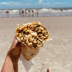 The Tiny Turtle - Sofrito burrito with shrimp (this is half of the burrito)