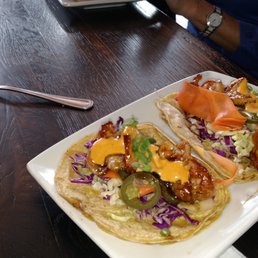 Korean BBQ Shrimp Tacos