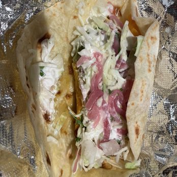 HomeState - Potato taco added red onions to it - Tacos Near Me - Pasadena, California