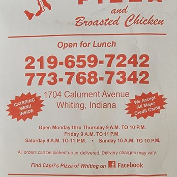 Capris Pizza - cover - Pizza Near Me - Whiting, Indiana
