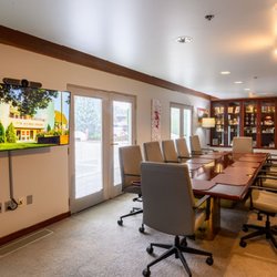 WSU Alumni Association - The Athletics Room: A conference room with presentation and video conferencing technology. Patio doors open to the terrace!