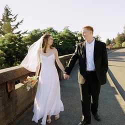 Amy's Alterations - The two dresses and suit Amy tailored for our wedding